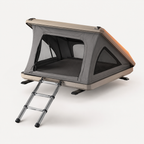 Hardshell rooftop tent, 2-person, sand aluminium shell with telescopic ladder — MobyGrid
