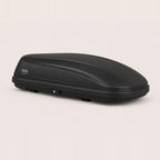 Aerodynamic roof cargo box, 320L compact, matte black — MobyGrid