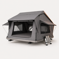 Softshell rooftop tent, 3-person, grey canvas with aluminium base and ladder — MobyGrid
